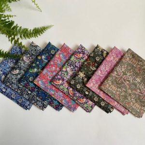 Liberty London “Strawberry Thief” Tana Lawn 100% Cotton Pocket Square / William Morris Bird Vintage Handkerchief – Gift or Wedding Accessory