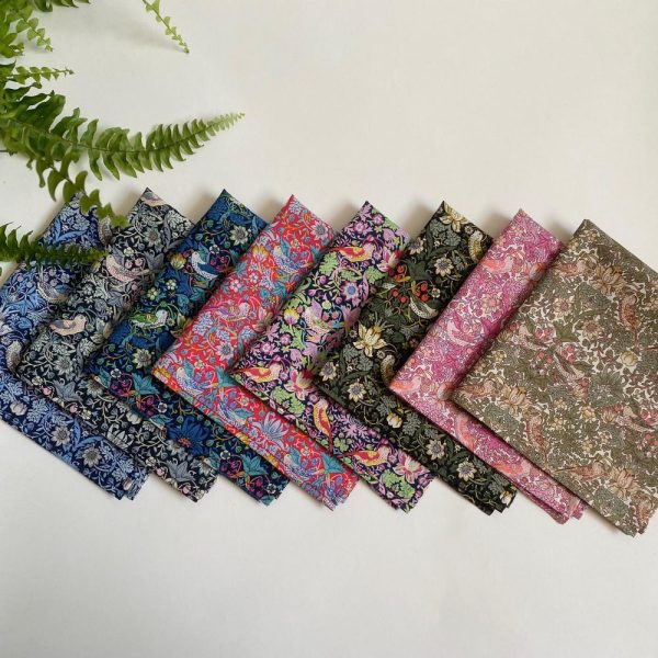 Liberty London “Strawberry Thief” Tana Lawn 100% Cotton Pocket Square / William Morris Bird Vintage Handkerchief – Gift or Wedding Accessory