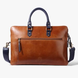 Custom Leather Laptop Bag – Briefcase Satchel Portfolio Notebook Tablet Messenger Bag for Men & Women Travel Bag 16” Cross-Body Bag