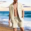 Linen Suit Men, Blue Shirt & Pants Set, Two Piece Linen Costume, Mens linen clothes