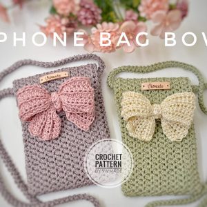 Crochet phone bag | Crochet Pattern phone bag | Crochet phone bag with bow | Cute bow | Video tutorial.