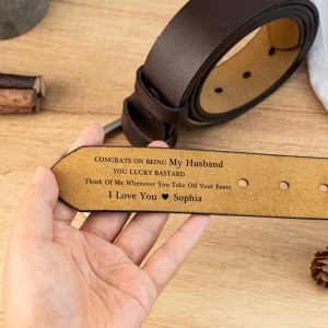 Personalized Belt for Men,Custom Men’s Leather Belt Gift for Dad Grandpa,Funny Gift for Husband,Anniversary Gift for Boyfriend,Birthday Gift