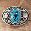 Blue Stone Real Black Scorpion Belt Buckle – Mens Zinc Alloy Belt Buckle Western Cowboy Buckles