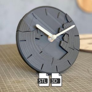 3D STL Desk Clock Model, DIY 3D Printable Digital Design Download, Home Decor Gift for Makers, Desk Accessory, “VREME 3”