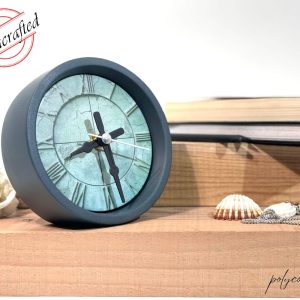 Concrete Table Clock, Handmade UV Print Desk Clock for Office, Living Room, Bedroom, Kitchen – Modern Home Decor, Unique Office Rustic Clock