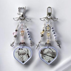 Chainsaw Man Power and Denji Keychains | Handmade Anime Keychains | Manga Character Keychains | Power Denji Fan Jewelry | Gift for Anime