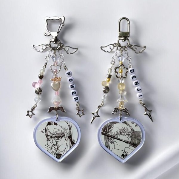 Chainsaw Man Power and Denji Keychains | Handmade Anime Keychains | Manga Character Keychains | Power Denji Fan Jewelry | Gift for Anime