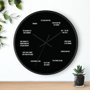 THURSDAY – Jet Black New Year 10″ Wall Clock | Wall Decor | Wall Art | Lyrics Clock | with clock hand options