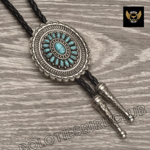 Handmade Turquoise Bolo Tie, Leather Rope Turquoise Bolo Tie, Cowboy Necktie Mens Necklace, Groomsmen Asking Gifts, Gift For Him, Gifts.