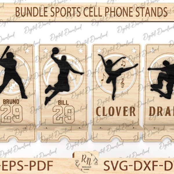 Phone Stand Laser Cut Svg Files, Phone Holder Laser Cutting Files,Glowforge cut files