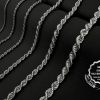 Rope silver chain, 925 sterling solid silver, Women’s minimalist necklace, Gift for her, Elegant silver chain, Twist chain necklace
