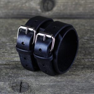 Black leather bracelet, leather accessories, black cuff, women cuff, men bracelet, anniversary gift, great gift.