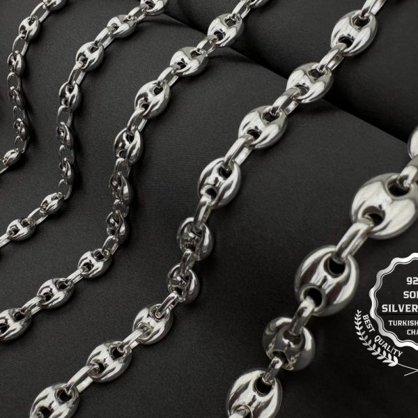 Handmade Solid 925 sterling silver, Silver jewelry, Puffy Anchor Mariner Chain, Unisex necklace, Men’s bracelet, Hollow Silver, Gift for her