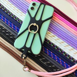 Universal Cell Phone Holder with Finger Ring Silicon Common Phone Case Colorful Strap Neck Lanyard  Sling Necklace Cord Mobile Phone Stand