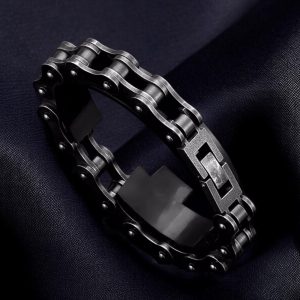 Men’s Punk Rock Bicycle Chain Bracelet | Stainless Steel Mountain Bike Chain Accessory | Unique Gifts for Him