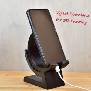 Digital Download – Smartphone gear type adjustable angle support. Cell phone support / stand / holder. – STL File Download