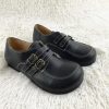 Black Genuine Leather Women’s Wide-Fit Shoes – Top Grain Cowhide Low-Top Slip-On, Forest Casual Spring/Summer