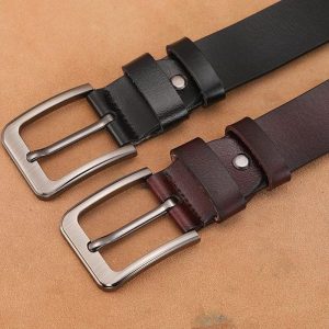 Men’s Full Grain Leather Belt – Handmade Casual Belt, Gift for Him, Classic Work Belt