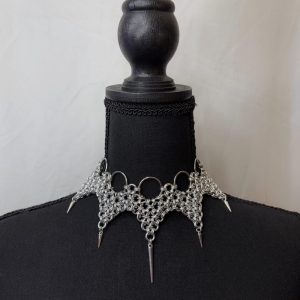 Elegant European 4 in 1 and Persian collar Chainmail Choker/Necklace, Handcrafted Metal Jewelry for Men & Women