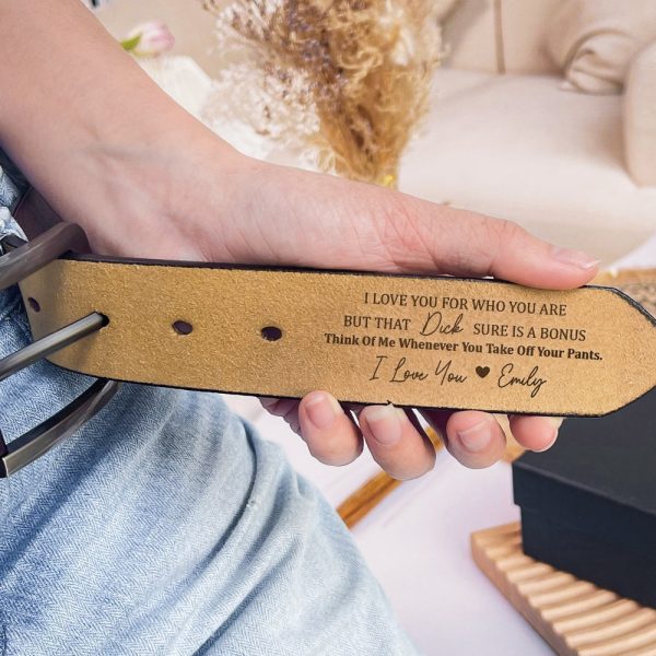 Funny Handmade Belt Gift For Husband, Custom Engraved Leather Belt Grooms Men, Fathers Day Gift, Genuine Leather, Anniversary Gift