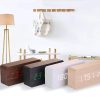 Wooden Digital LED Alarm Clock – Temp, Sound Control | USB-Powered Modern Desk Clock | Adjustable Brightness, 3 Designs | Home & Office Gift