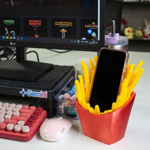 Quick Snack Phone Holder | Portable Snack Holder, Phone Accessory, Desk Organizer, Gadget, Kitchen Decor, Unique Gift | 3D Printed