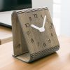 Wood Desk Clock, Mini Desk Clock, Desk Clock, Analog Clock, Home Decor Clock, Wooden Analog Desktop Clock, No-Tick Design, Walnut Wood Clock