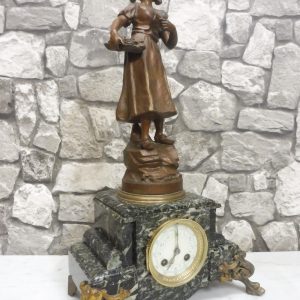 Antique French Mantel Clock Desk Clock Table Clock Marble