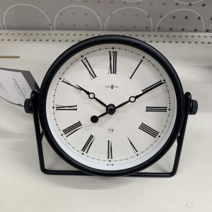 Vintage Black Roman Numeral Desk Clock – Classic Table Clock for Home or Office Decor