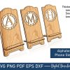 Laser Cut Pencil Case and Phone Stand SVG File, Desk Organizer Digital Template, Multifunctional Office Accessory Design