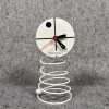 Tabletop Linear Metal Clock, Gold Desktop Silent Clock, Unique Desk Circle Decor, Modern Home Office Art, Minimalist House Design